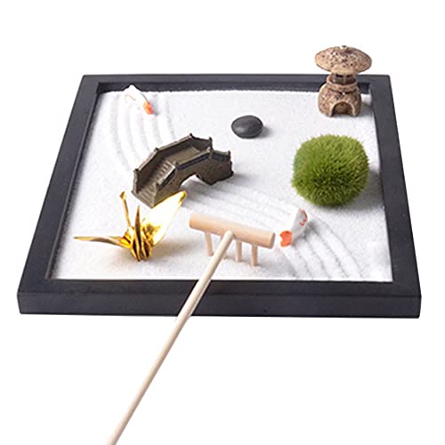 Kangtm Tisch Garten Sand Tablett Natur Steine Rechen Meditation Haus Dekorative Platte Kinder Spielzeug ZubehöR von Kangtm