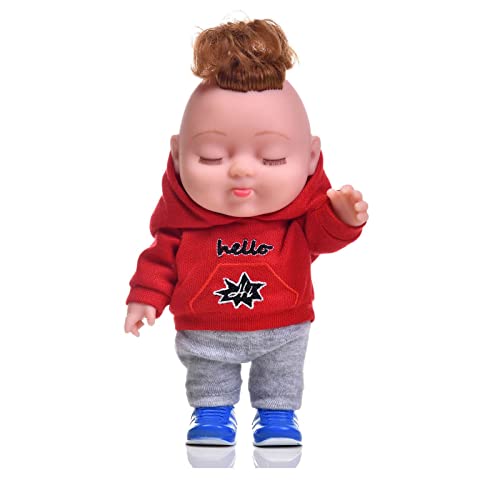 Kaohxzklcn „Puppenaugen Baby Schließen“ Kleidungsset „Alive“ Babys Kleinkinder T Shirt Hose Baseballkappe von Kaohxzklcn