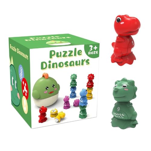 Kaohxzklcn Baby Matching & Stacking Puzzle Spielzeug Lehrblock Dinosaurier Spielzeug Aktivitätscenter Balanciertraining Ostergeschenk von Kaohxzklcn