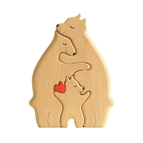 Familienpuzzle Bären Holzpuzzle Personalisiertes Bärenfamilie Kunstpuzzle Aus Holz Niedliche Tierfamilie Holzstatue Familienname Bär Herzpuzzle Geschenk Für Familie von Kapaunn