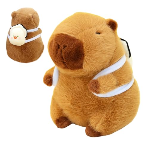 Kapaunn Capybara Plüsch, Capybara Stofftier,Süße Stoffpuppe - Niedlicher gefüllter Capybara-Plüsch, Tierplüschpuppe für Mädchen, Jungen, Kinder, 8,7-Zoll-Stofftierkissen von Kapaunn