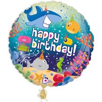 Folienballon Happy Birthday Meerestiere, Ø 35cm von Karaloon GmbH