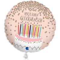 Folienballon Herzlichen Glückwunsch Torte, Ø 35cm von Karaloon GmbH