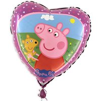 Folienballon in Herzform, Peppa Pig, 38cm x 39cm von Karaloon GmbH