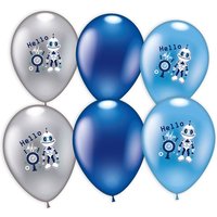 Roboter Latexballons im 6er Pack, 28-30cm von Karaloon GmbH