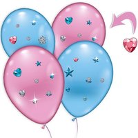 4 Luftballons mit Strass-Steinchen, pink + blau, Ø 23-25cm von Karaloon