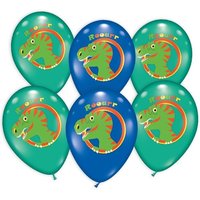 Bunte Ballons mit Dinosaurier-Motiv, im 6er Pack von Karaloon