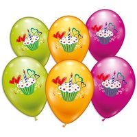 Cupcake, Muffin-Motiv, Ballons im 6er Pack von Karaloon