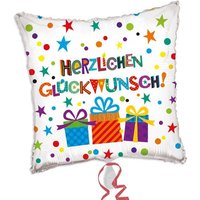 Folienballon "Herzlichen Glückwunsch", mit Geschenke-Motiv, 1 Stk von Karaloon