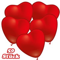 Herzluftballons in Rot, für Helium geeignet, 50 Herz Ballons, 50cm von Karaloon