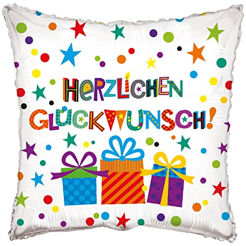 Karaloon F81203P Folienballon Herzlichen Glückwunsch I 46 cm I Helium Ballons I Luftballons Geburtstag & Party I Ballon für liebevolle Glückwünsche von Karaloon