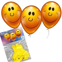 Latexballons Sunny Face mit sehr freundlichem Gesicht goldgelb, 6 Stk. von Karaloon