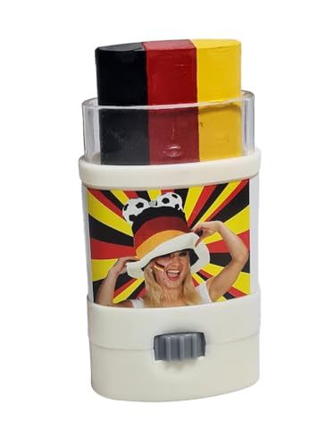 Fußball Klamotten Make-Up Fan-Stick Deutschland Fanartikel EM WM Fan-Schminke Deutschland schwarz rot Gold von Karneval-Klamotten