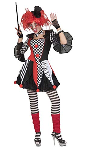 Karneval-Klamotten Harlekin Clown Pierrot Damen-Kostüm Narren Frauen schwarz weiß rot Größe 44/46 von Karneval-Klamotten