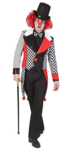 Karneval-Klamotten Harlekin Clown Pierrot Herren-Kostüm Narren Männer schwarz weiß rot Größe 48/50 von Karneval-Klamotten