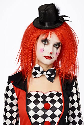 Karneval-Klamotten Perücke Pierrot rot: 100% Polyester, Clownsperücke, Erwachsene von Karneval-Klamotten