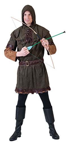 Karneval-Klamotten Robin Hood Kostüm Gr. 60/62 Herren Bogenschütze Mittelalter König der Diebe Herrenkostüm mit Kapuze von Karneval-Klamotten