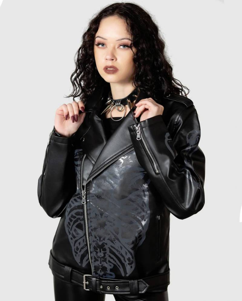 Craniocaudal Biker Jacke KILLSTAR Damen Gothic Mode L von Karneval Universe