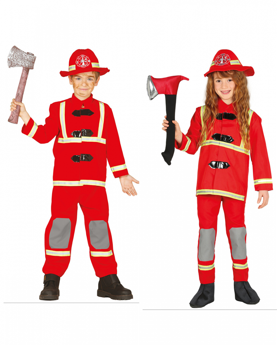 Feuerwehruniform Kinderkostüm für Fasching & Kindergeburtstage L (7-9) von Karneval Universe