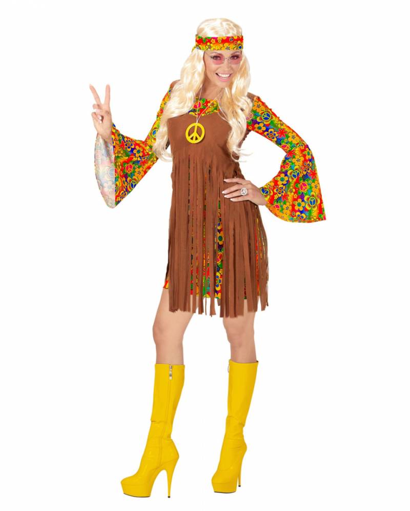 Flower Power Hippie Girl Kostümkleid für Damen L von Karneval Universe