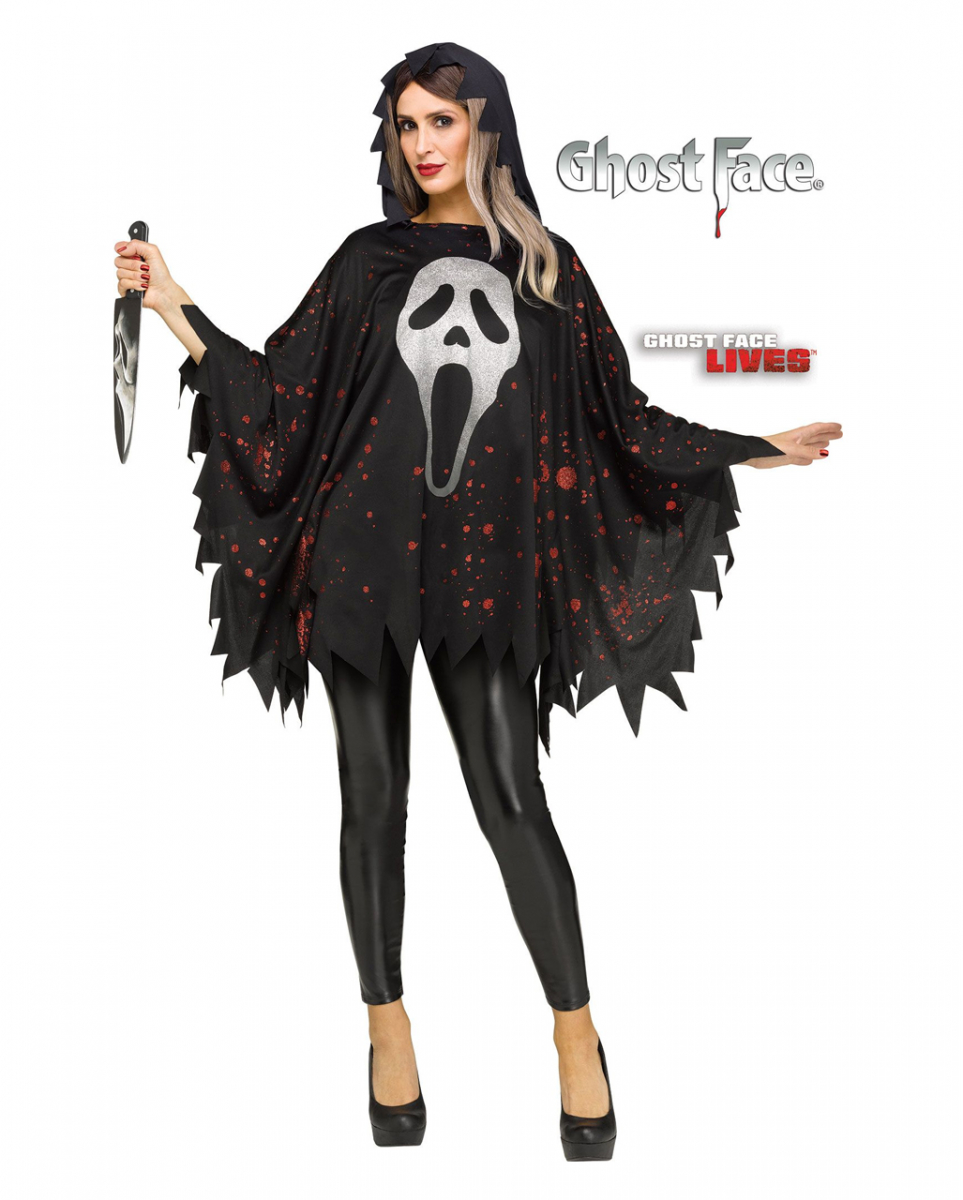 Glitzer Poncho Ghost Face kaufen von Karneval Universe