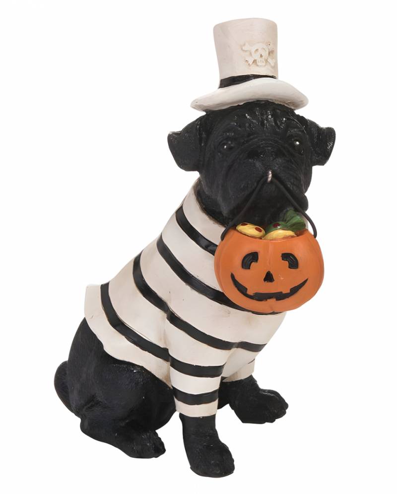 Mops mit Halloween Kürbis Eimer 13cm  JETZT kaufen von Karneval Universe