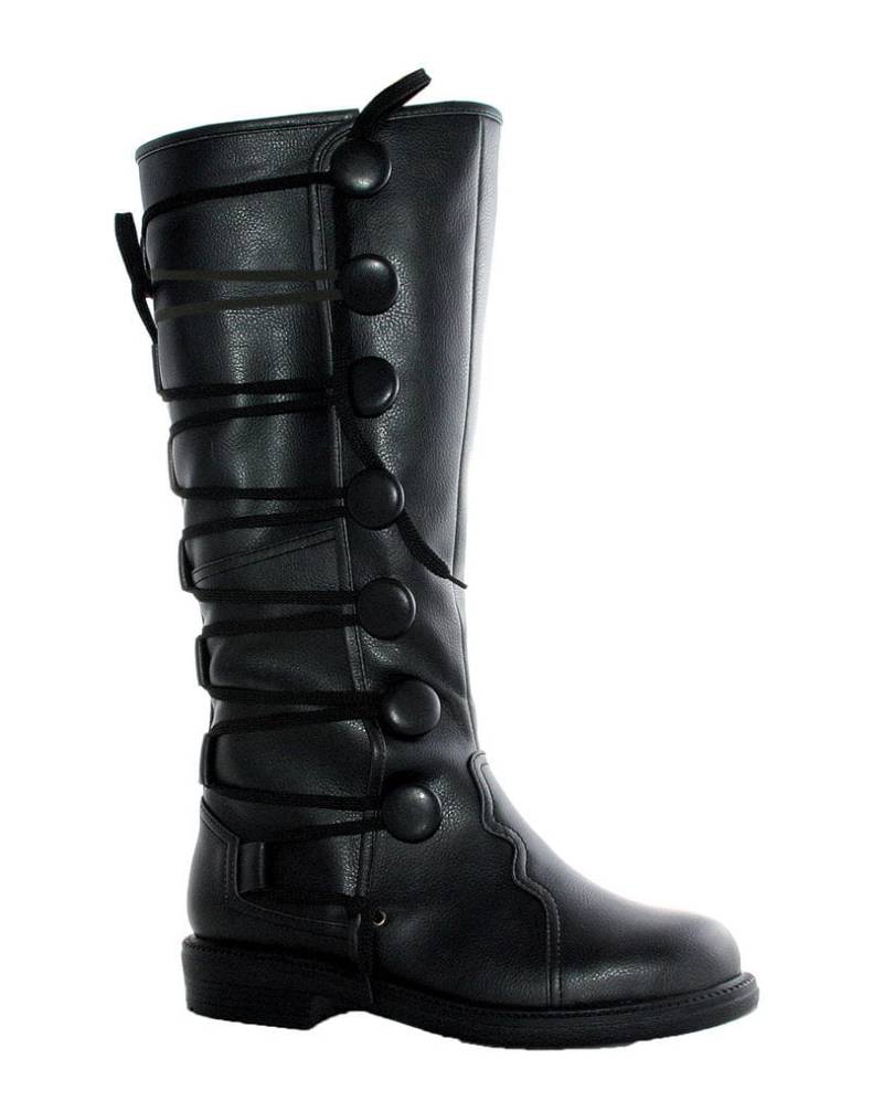 Renaissance Männerstiefel Schwarz  Piratenstiefel kaufen 46/47 von Karneval Universe