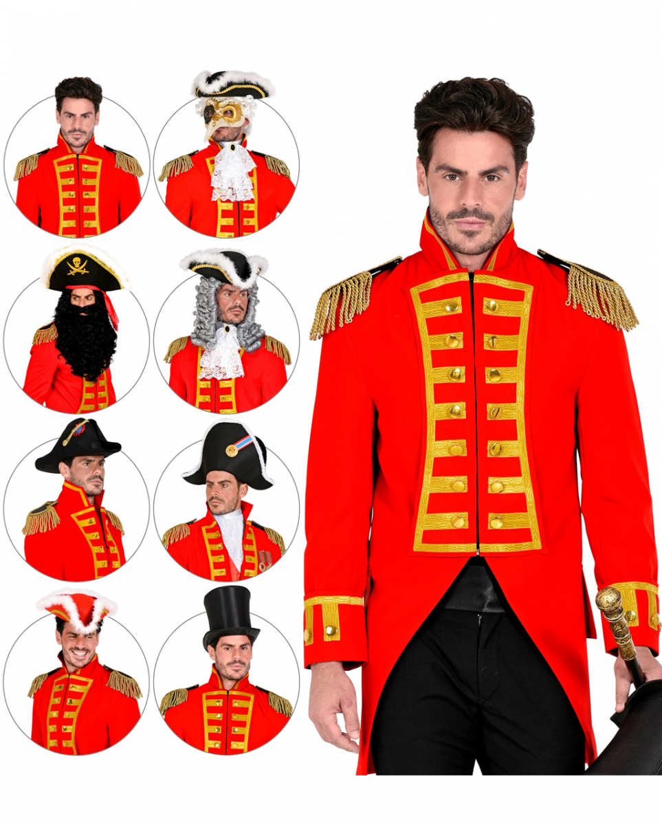 Rote Uniformjacke mit Schulterklappen  Military Look S-48 von Karneval Universe