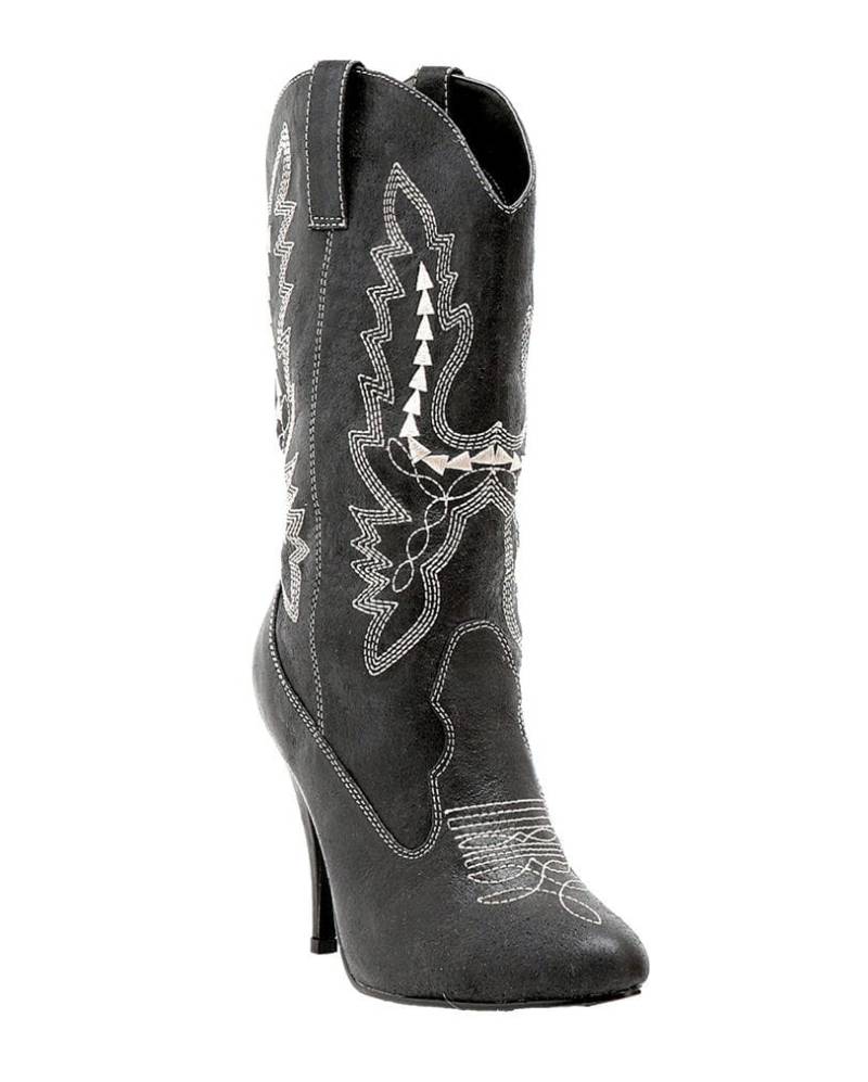 Schwarze Damen Cowboy Stiefel für die Wild West Mottoparty 37 von Karneval Universe