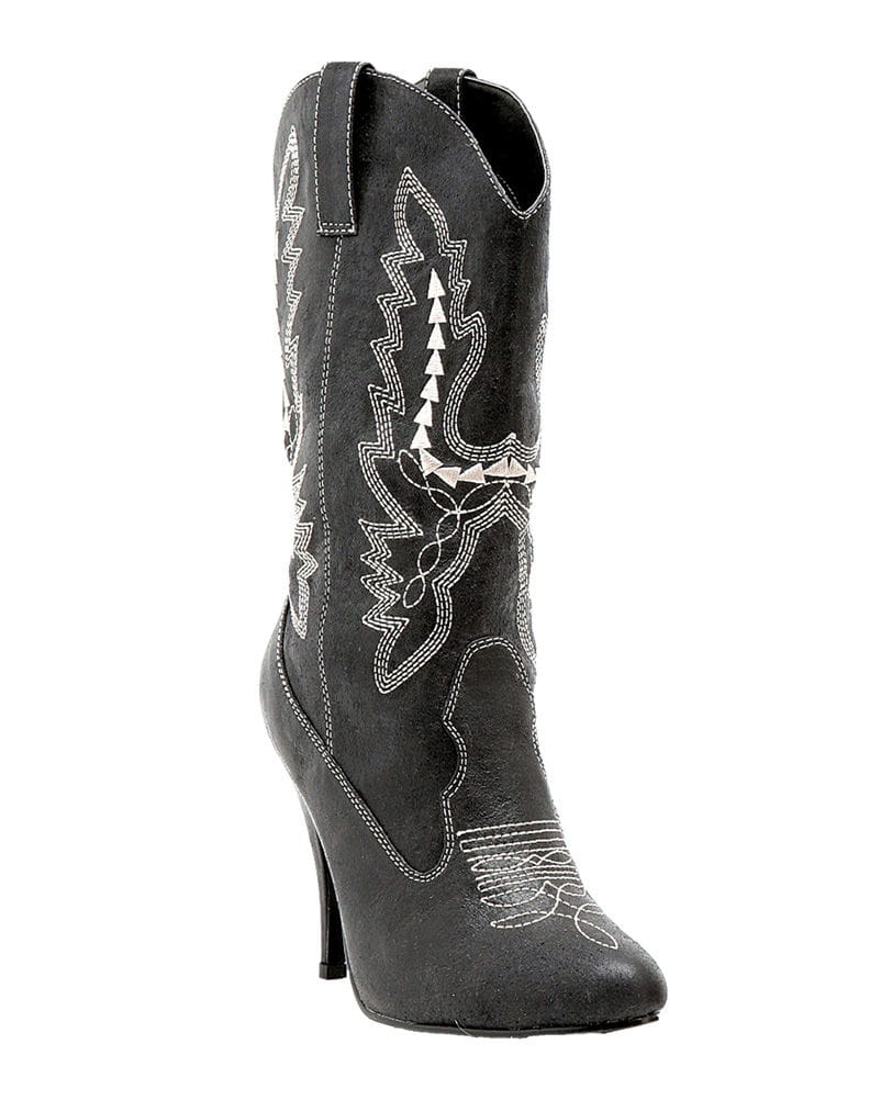 Schwarze Damen Cowboy Stiefel für die Wild West Mottoparty 38 von Karneval Universe