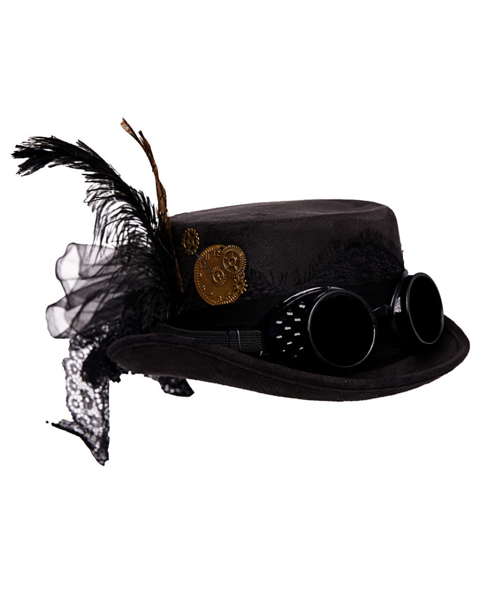 Steampunk Hut mit Schweißerbrille Schwarz kaufen! von Karneval Universe