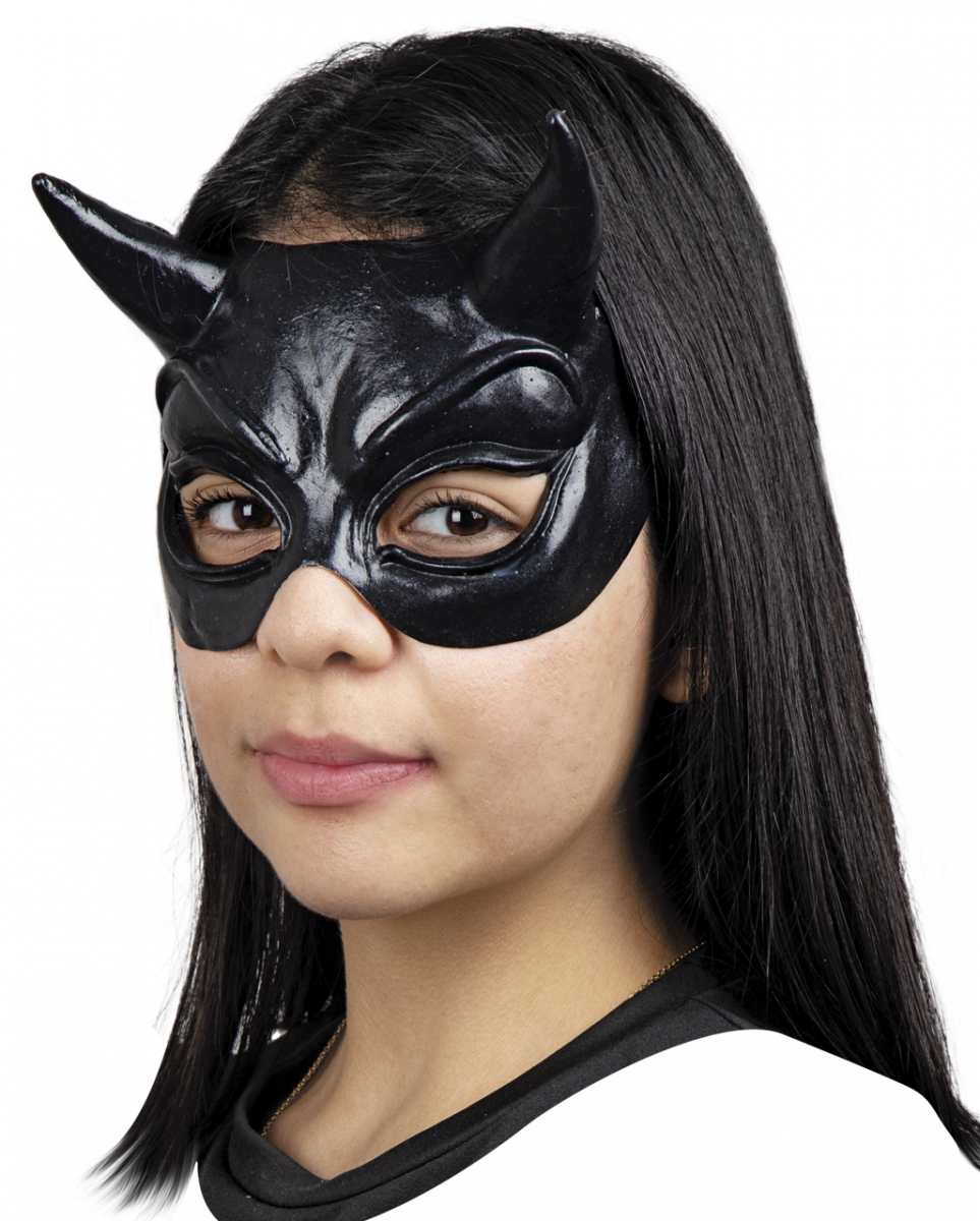 Teufels Halbmaske schwarz für Halloween & Fasching von Karneval Universe