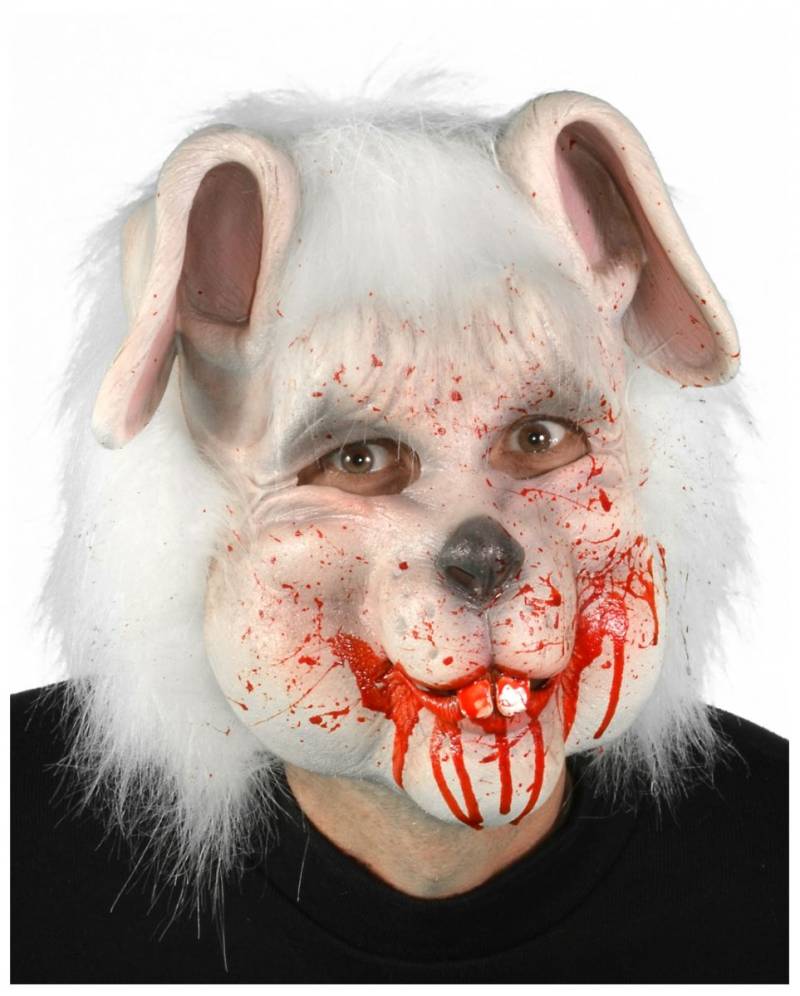 Tiermaske blutiger Zombie Hase Horror Maske von Karneval Universe