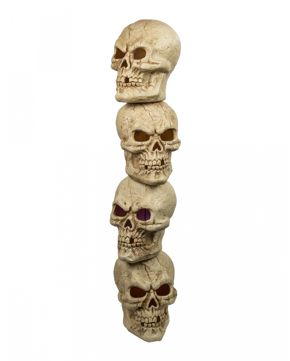 Totenschädel Turm mit 4 Skulls & Licht 120cm  Halloween Dekoration von Karneval Universe