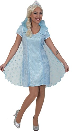 Damenkostüm Eiskönigin Kleid Schnee Kragen Umhang Fasching Karneval Gr 34-40 (40) von KarnevalsTeufel.de