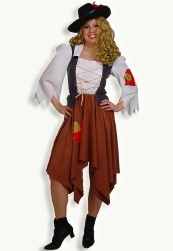 Damenkostüm Räuberbraut Räubertochter einteiliges Kleid für Frauen Fasching Karneval Halloween Gr 38-46 (44) von KarnevalsTeufel.de