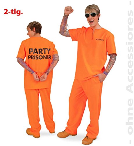 Herrenkostüm, "Party-Prisoner", Gefangener, Sträfling, 2.tlg, Hose und Shirt (X-Large) von KarnevalsTeufel.de