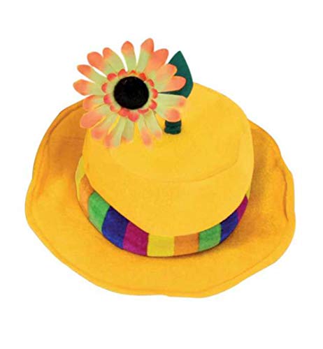 Hut mit Blume, sortierte Farben, Gr. 58 cm, Karneval, Mottoparty, Accessoire (58, gelb) von KarnevalsTeufel.de