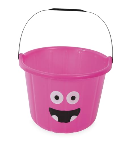 KarnevalsTeufel Eimer mit Henkel zum Sammeln von Süßigkeiten 3 Designs Süßes oder Saures Trick or Treat (Pink) von KarnevalsTeufel.de