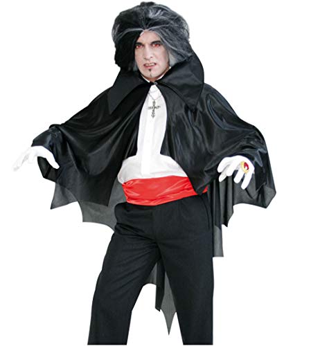 KarnevalsTeufel Fledermaus-Cape, schwarzer Kostüm-Umhang für Erwachsene, Unisex, Halloween (XL) von KarnevalsTeufel.de