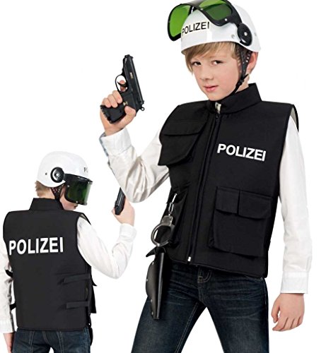 KarnevalsTeufel Kinderkostüm "Polizeieinsatzweste" Spielweste Polizei Polizist Police Carabinieri Gendarmerie Gr 128-152 (152) von KarnevalsTeufel.de