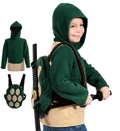 KarnevalsTeufel Kinderkostüm Turtle Oberteil mit Rucksack Karneval Verkleidung Tierkostüm Turtle Kostüm für Kinder Schildkröte (104) von KarnevalsTeufel.de