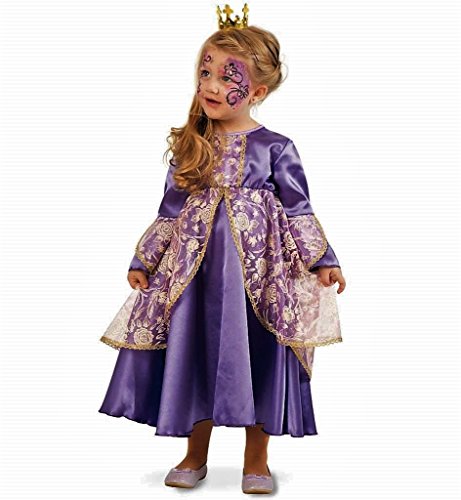 KarnevalsTeufel Kinderkostüm kleine Prinzessin, lila mit goldenen Blumen, Märchen, Kindergarten, Karneval, Fasching(98) von KarnevalsTeufel.de