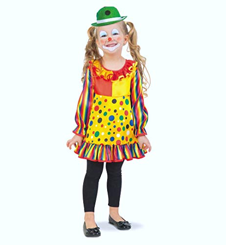 KarnevalsTeufel Kleid Clowni kurz, buntes Clown-Kostüm für Kinder, Klassiker (86) von KarnevalsTeufel.de