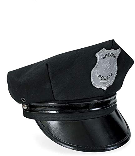 KarnevalsTeufel Polizeimütze in Schwarz Police Schirmmütze mit Emblem, Police Officer Polizei für Theater Rollenspiele Karneval und vieles mehr (Polizeimütze Schwarz Erwachsene) von KarnevalsTeufel.de