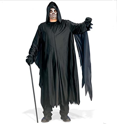 KarnevalsTeufel Sensenmann Kostüm Herren schwarz mit Kapuze Robe Halloween Gewand Kutte Herrenkostüm Reaper Totengräber (M) von KarnevalsTeufel.de