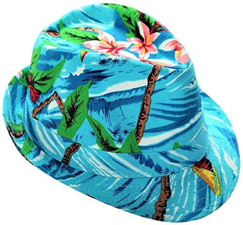 KarnevalsTeufel Trilby Party Hut Discohut Sommerhut Hawaii Beach Holiday Verschiedene Designs und Farben (Hawaii) von KarnevalsTeufel.de