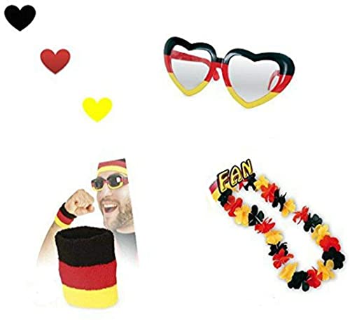 KarnevalsTeufel.de 3-TLG. Fußball Fan Set, Deutschland, EM, WM, Germany, Fanartikel von KarnevalsTeufel.de