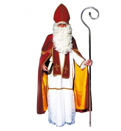 KarnevalsTeufel.de Bischofskostüm, Sankt Nikolaus/Weihnachtsmann, rotes Samtkostüm für Erwachsene, mit oder ohne Innenfutter (Mit Innenfutter) von KarnevalsTeufel.de