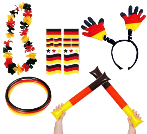 KarnevalsTeufel.de Fan Set, 5-TLG. Deutschland, EM, WM, Fußballparty, Germany, Fanartikel von KarnevalsTeufel.de